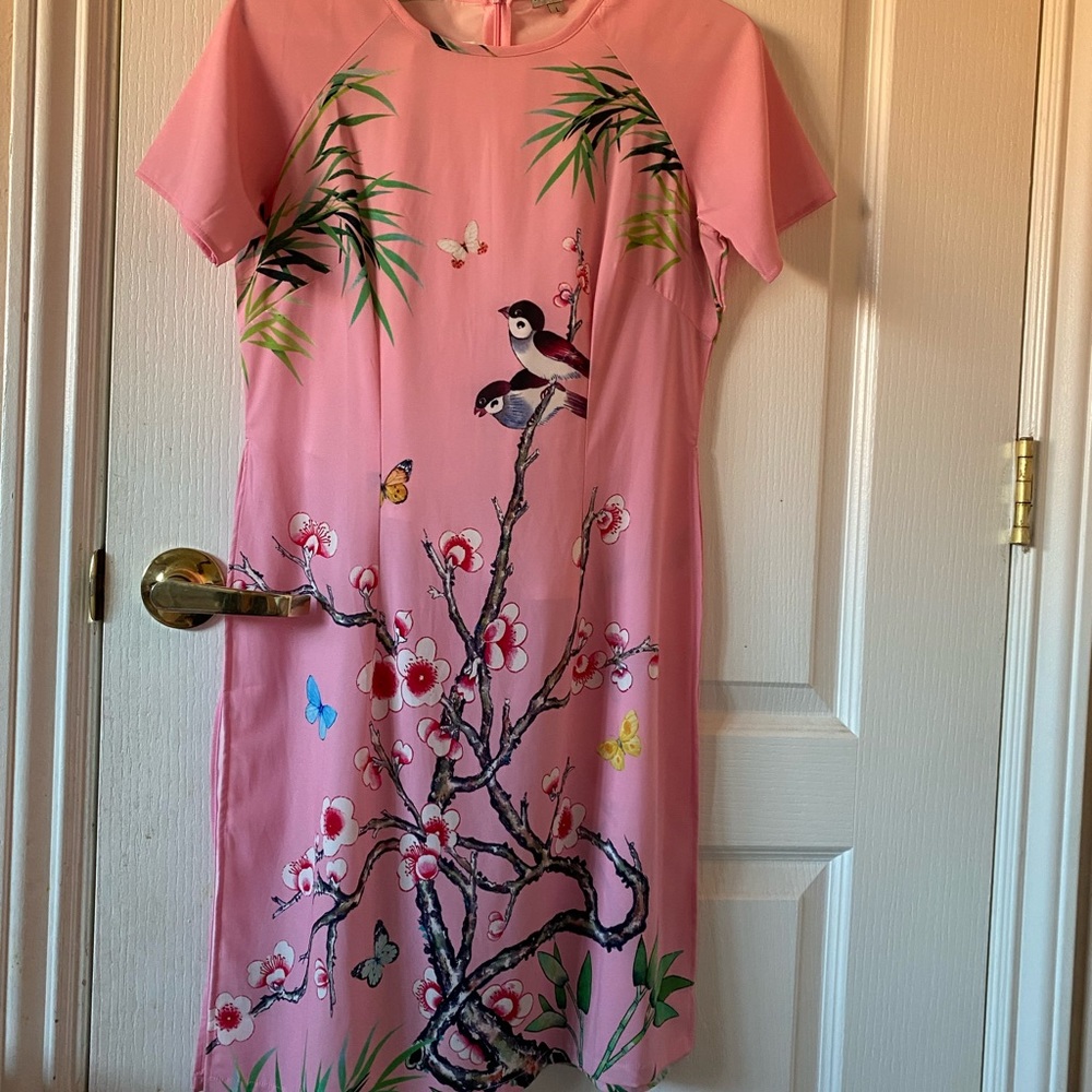 Beautiful Pink Ao Dai Cach Tan
